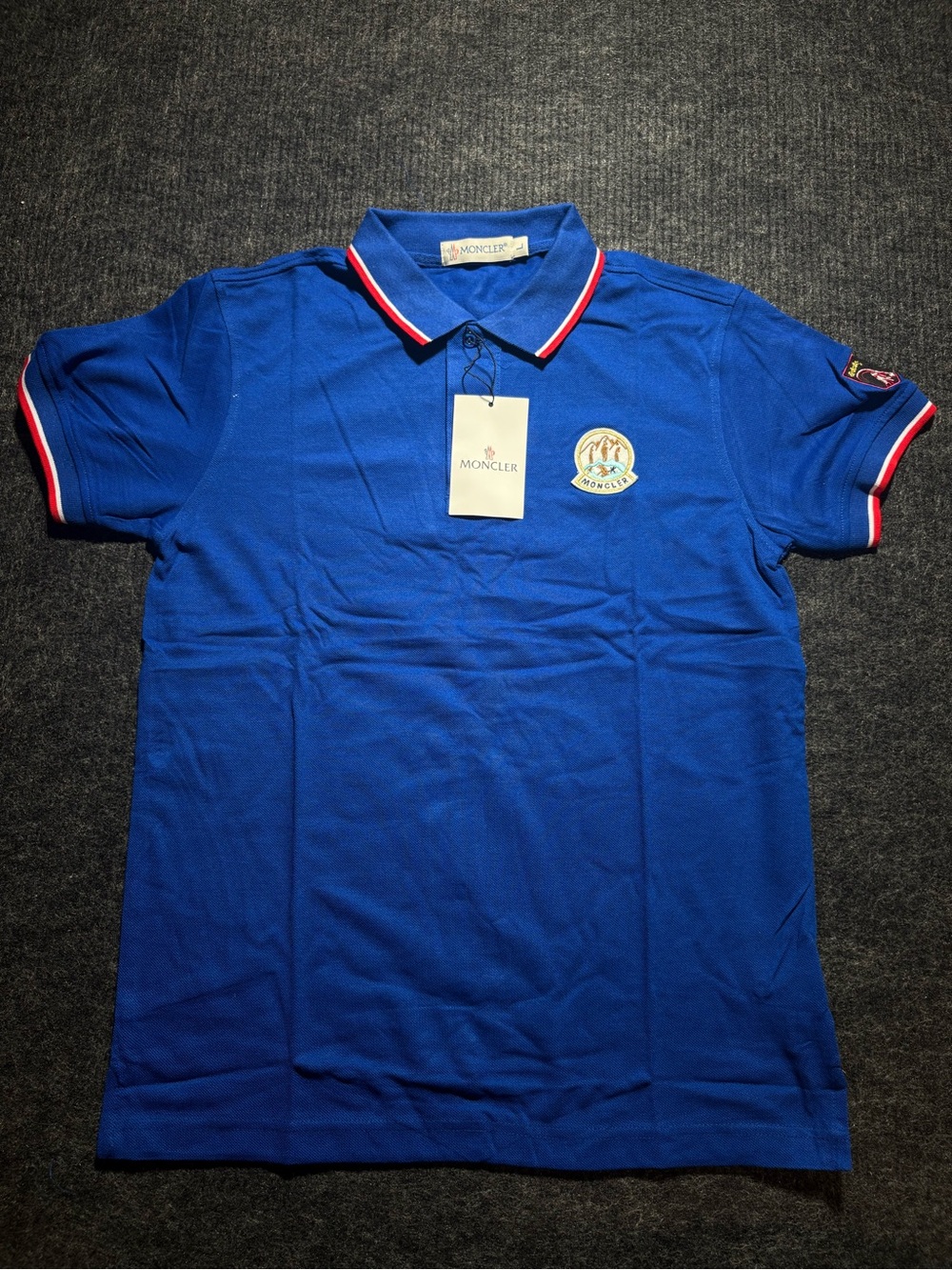 Moncler Men's Blue Polo Shirt Size Large